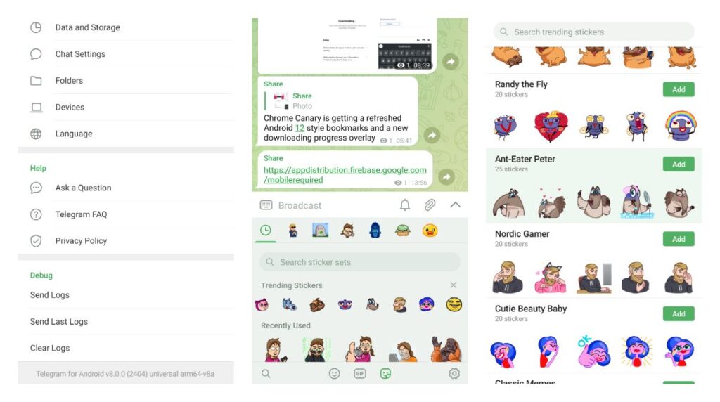 Telegram beta adds trending swimlane to stickers discovery tab in Telegram Beta APK