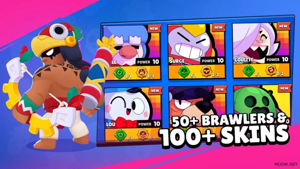 Brawlers & skins of Brawl Stars Mod APK 